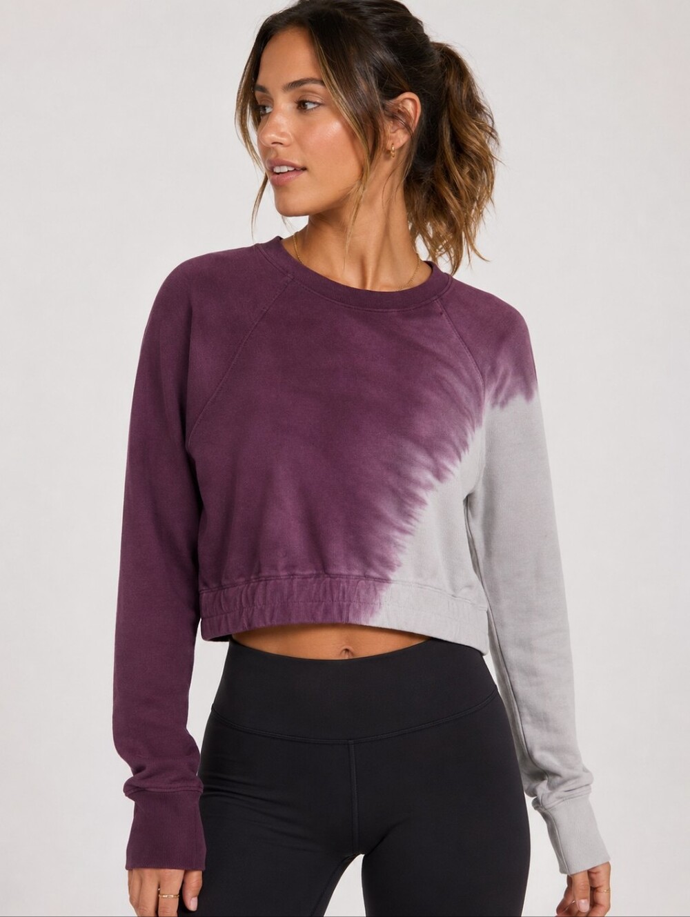 JoyLab Tie Dye French Terry Cropped Sweatshirt XS Athleisure Lounge Pullover